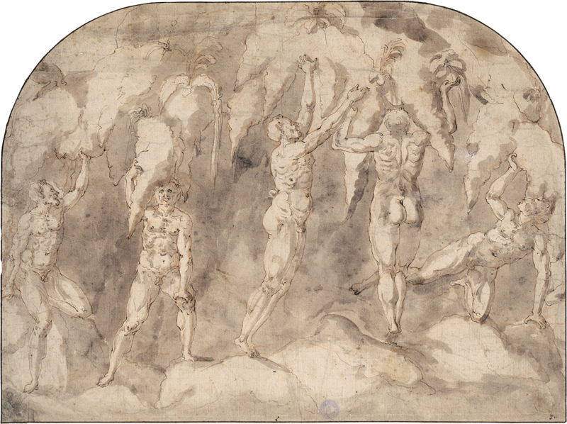 Lot 6512, Auction  126, Italienisch, um 1580. Szene in einer Grotte mit Satyrn