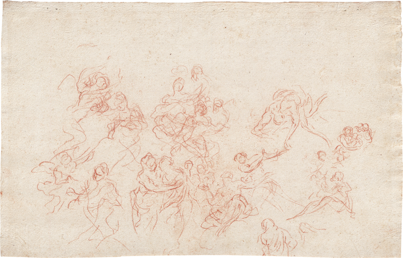 Lot 6523, Auction 126, Dandini, Pietro, Studienblatt mit Anbetungsszene und weiteren Figuren
