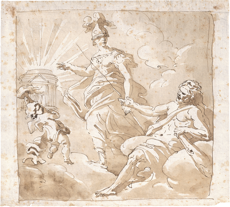 Lot 6526, Auction  126, Marcola, Marco - zugeschrieben, Minerva und Amor führen Herkules auf den Pfad der Tugend