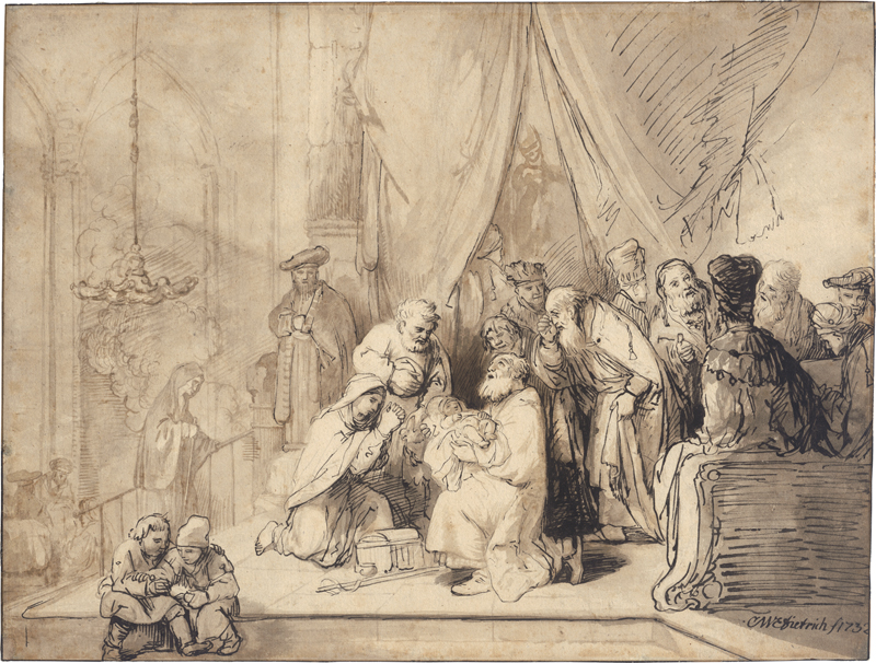 Lot 6540, Auction  126, Dietrich, Christian Wilhelm Ernst, Die Darstellung Christi im Tempel