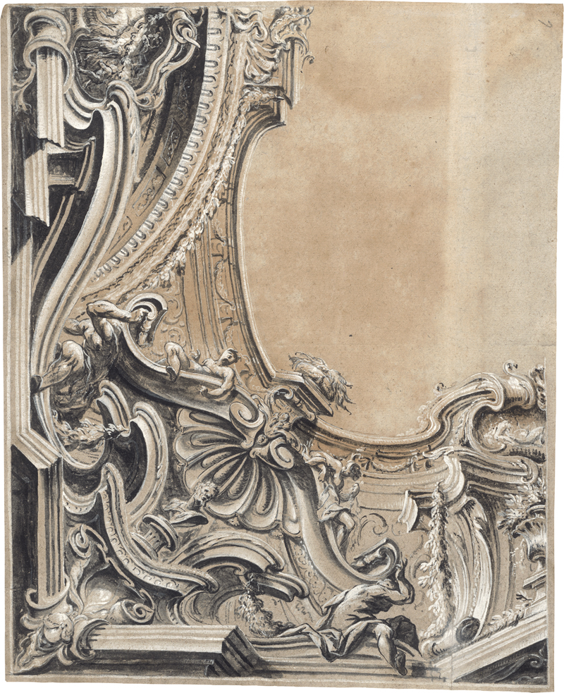 Lot 6549, Auction 126, Niederländisch, 18. Jh. Entwurf für eine barocke Deckengestaltung
