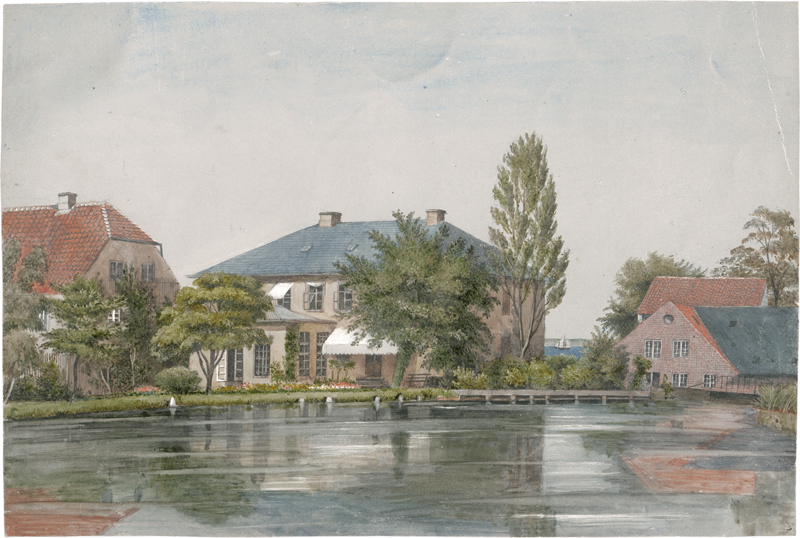 Lot 6647, Auction 126, Dänisch, um 1860. Die alte Papiermühle Strandmøllen nördlich von Kopenhagen