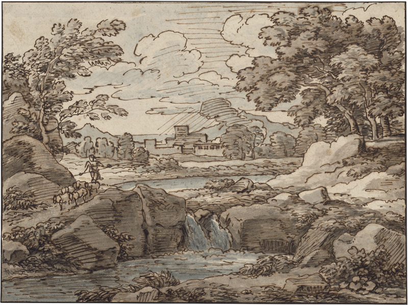 Lot 6668, Auction 126, Reinhart, Johann Christian, Ideallandschaft mit Hirt und Ziegen