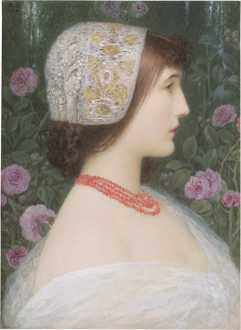 Lot 6732, Auction  126, Grabwinkler, Paul, Junge Frau mit goldgewirkter Haube und Korallenkette