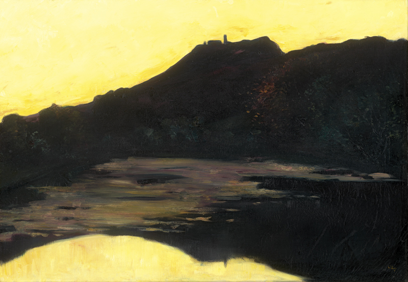 Lot 7024, Auction 126, Ury, Lesser, Burg am Fluss, Abendstimmung, Burg Saaleck (Der Fuchsturm bei Jena)