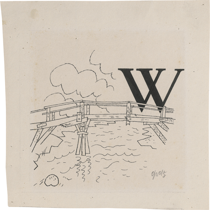 Lot 7089, Auction 126, Grosz, George, Initiale W, zu Daudet, Die Abenteuer des Herrn Tartarin aus Tarascon