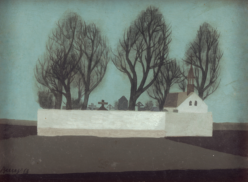 Lot 7160, Auction 126, Beneš, Vlastimil, Friedhof mit Bäumen